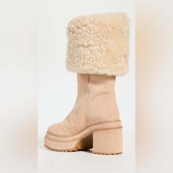 NWOT Cult Gaia Cowhide Suede Sommar fold over Boots - Size 36.5 - Picture 2 of 14